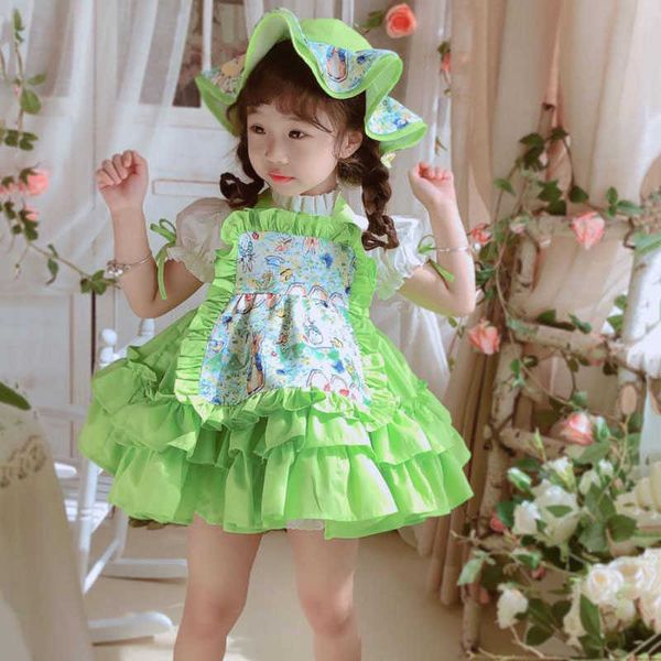 

4pcs baby girl lolita dress teen spanish dresses 210615, Red;yellow