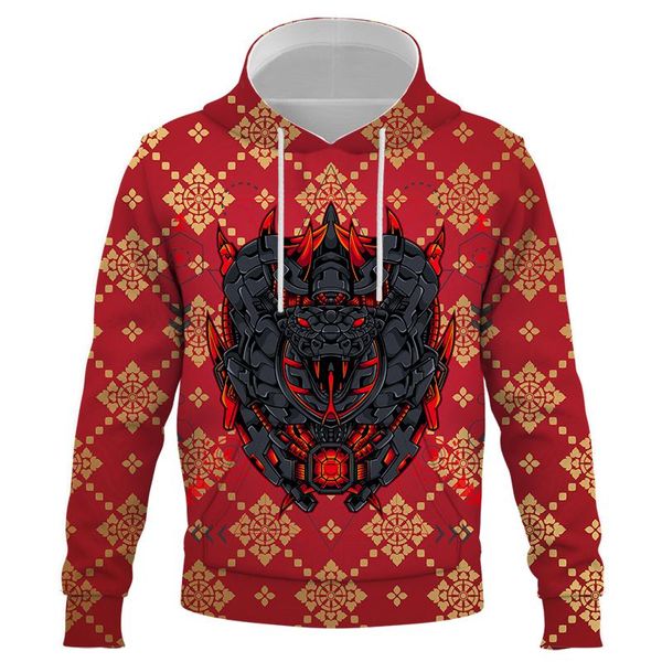 

men's hoodies & sweatshirts industrial metal animal style 3d print hooded sweatshirt men women fashion streetwear hoodie pullover hoody, Black