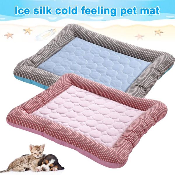 

kennels & pens breathable nest kennel cushion small medium sized puppy mattress dogs cats ice silk pad household pet bed mat dog supplies