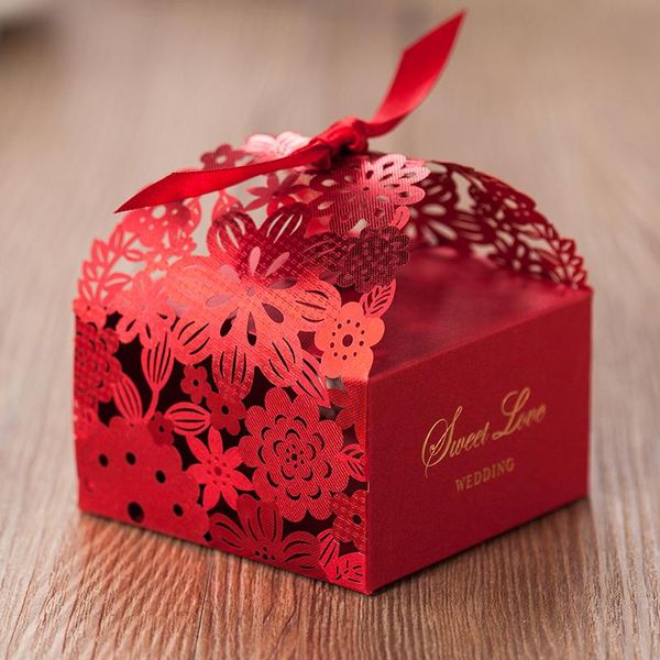 

gift wrap red candy box wedding favor marriage baby shower treat party event supply