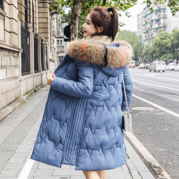 

2021 New High Quality Hot Sale Winter Jacket Women Padded Outwear Long Coat Hooded with Fur Warm Ladies Parka Pp185 2a21, Black