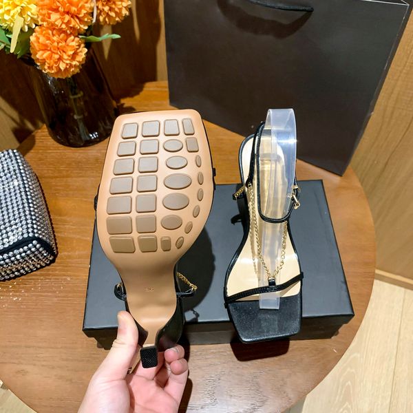 

ladies high heel sandals luxury fashion  color design leather size 34-40, Black