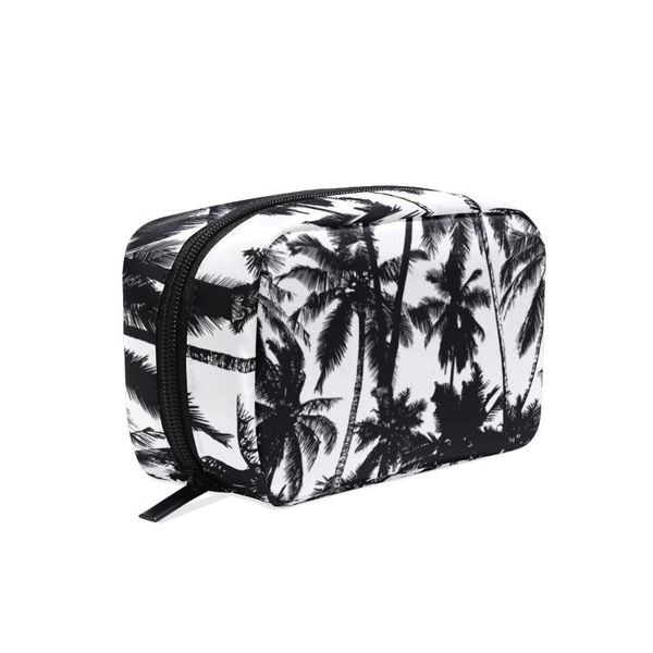 

cosmetic bags & cases fengju makeup bag portable toiletries fashionable square storage for girls lady woman black palm