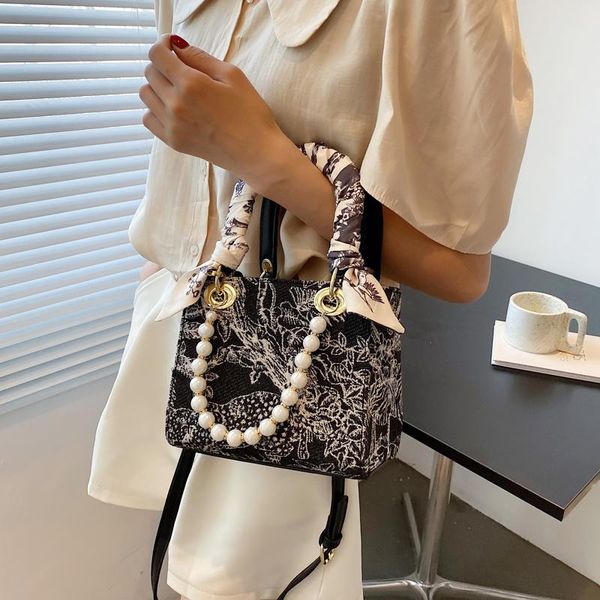 

evening bags fashion messenger bag simple women totes ribbon handbag pearl purse ladies shoulder vintage crossbody for 2021