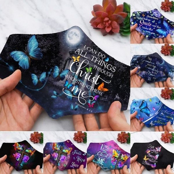 

mask butterfly jus butterfly faith hope cross printed dustproof cotton