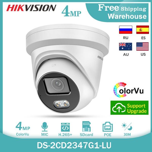 

hikvision original 4mp ds-2cd2347g1-lu onvif mini home colorvu ip surveillance smart camera poe p2p h265+ waterproof dome camer