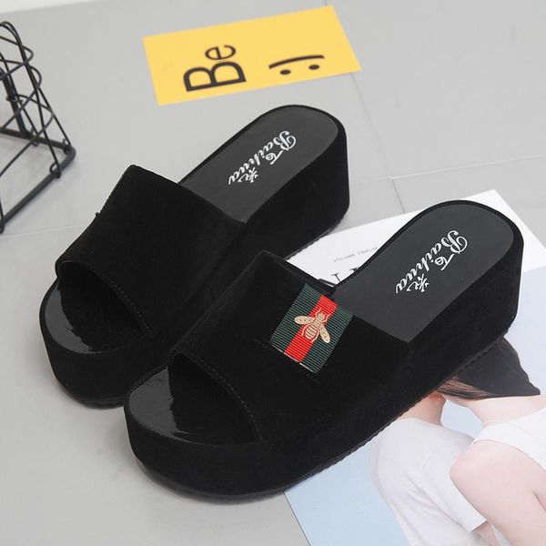 

shoes woman summer comfortable women wedges sandals platform casual non-slip roman women's slippers beach female size 35-40, Black