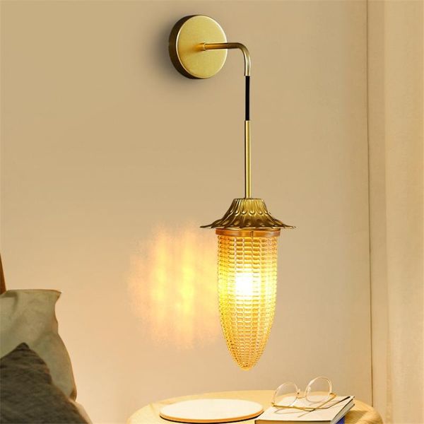 

modern iron resin corn wall lamp living room background decor lighting country bedside lamp restaurant corridor aisle wall light