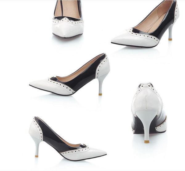 

women's shoes in spring and autumn high fine heel pointed end @1013, Black