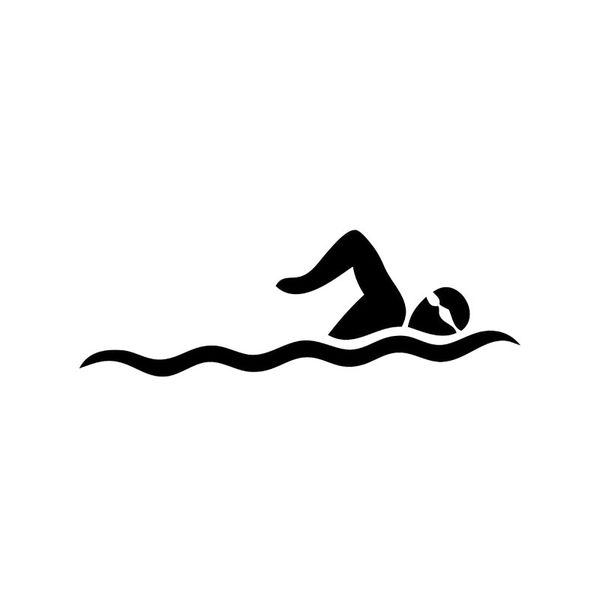 

14.5cm*5cm personality diving sport vinyl swimming car stickers black silver s2-0534