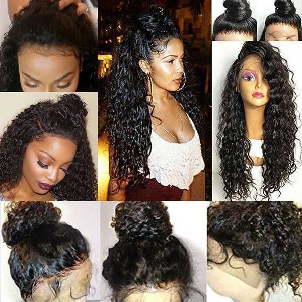 

wig fashion partial long curly hair chemical fiber wig, Black