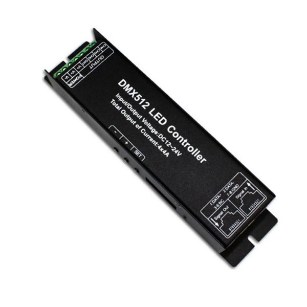 

rgbw dmx512 decoder led controller 4ch dc12-24v rgb led dmx decoder 3 channel 4a rgb controler for strip light lighting