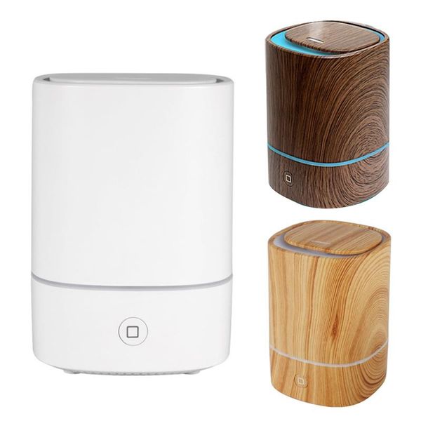 

led portable humidifier wood grain 125ml car usb air diffuser colourful lamp humidificador for office