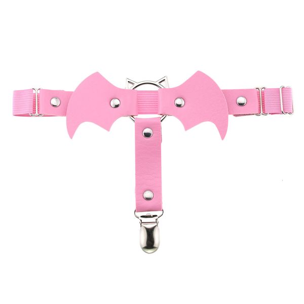 

womens leather punk gothic cushion harnas belt jarretel for cushions, Black;white