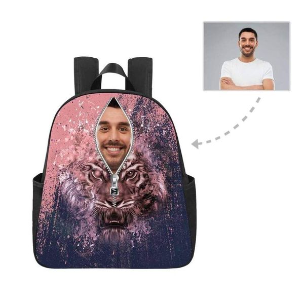 

backpack yes custom face zipper tiger multi-pocket nylon school for teenagers girls schoolbag preppy waterproof travel bag back