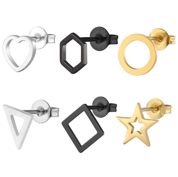 

geometric jewelry simple personality star love triangle earrings, Golden