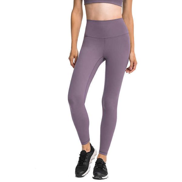 

simple naked feeling slim yoga pants built-in high waist elastic nine point pants women running fitness workout gym leggings, White;red