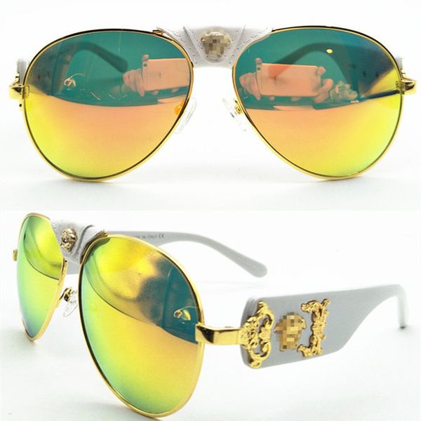 

designer luxury brand sunglasses women men fashion ellipse color film uv protection, White;black