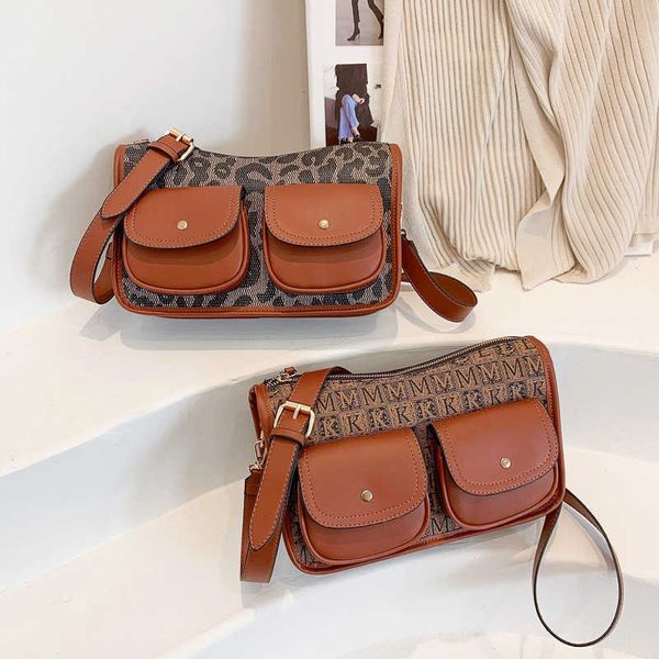 

niche dign single shoulder msenger bag sweet cool double pocket motorcycle style vintage medieval armpit bag women