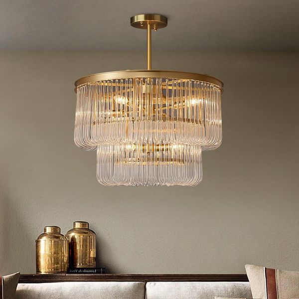 

pendant lamps all copper light luxury post-modern minimalist chandelier living room dining bedroom personality creative glass lamp