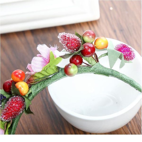 

haimeikang sweet bezel glass beads flowers wreath fruit headband women party bridal hair accessories floral girls qylxjn