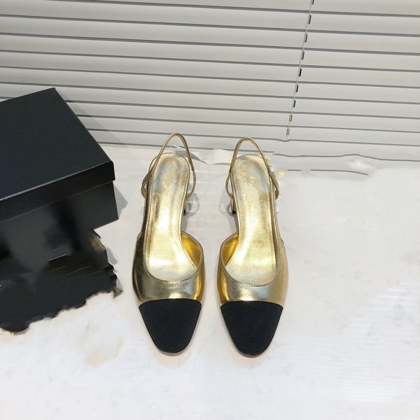 

designer fashion summer women's sandals spring and autumn leather fashion office shoes metal buckle thick heels designer style elegant, Black