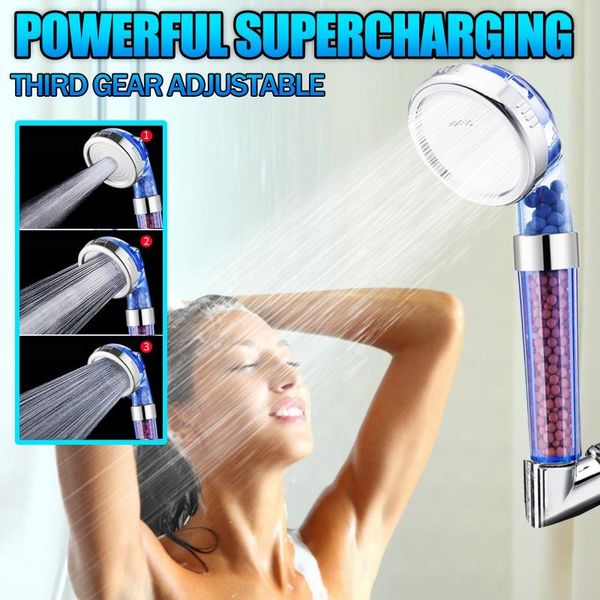 

3 modes bath shower head adjustable jetting shower head high pressure saving water bathroom anion filter spa nozzle