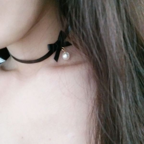 

pearl harajuku neck chain double layer necklace clavicle, Silver