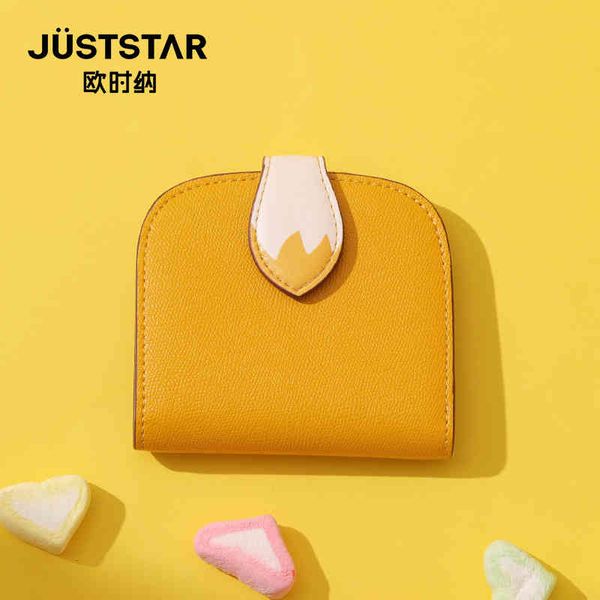 

ossina wallet female 2021 fashion korean cute zero simple short folding cartoon, Red;black