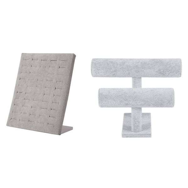 

jewelry pouches, bags 2 pcs ewelry display organizer ring earrings show rack stand rack, a & b, Pink;blue