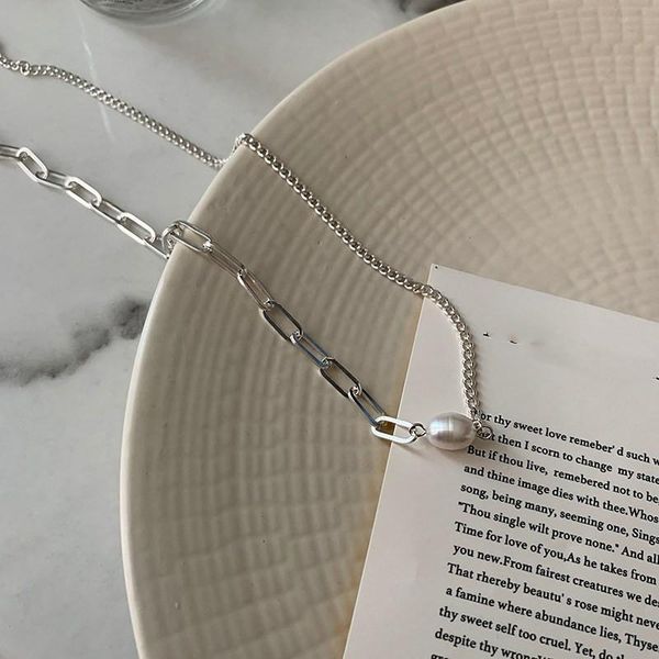 

pendant necklaces miuoxion retro asymmetric pearls necklace fashion personality punk party jewelry for women feature nmour charm gift all se, Silver