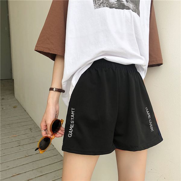 

summer vintage track shorts women vetement femme loose high waist pantalones cortos mujer wild harajuku biker spodenki damskie, Black;green