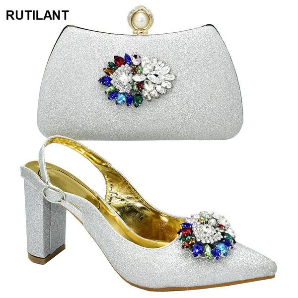 

dress shoes wedding bride cristal women italian african party pumps and bag bags to match with set, Black