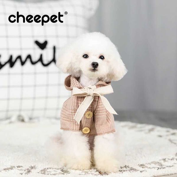 

dog apparel autumn and winter clothing wholesale pet check coat teddy woolen