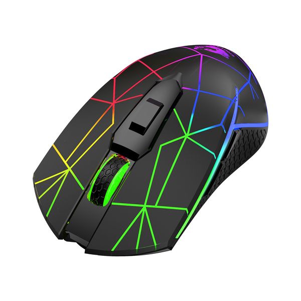 X9 Ratos Sem Fio RGB RGB Mouse Recarregável Silencioso 2400dPi Plug Ajustável e Reproduzir Computador Ergonômico para PC Gamer Desktop