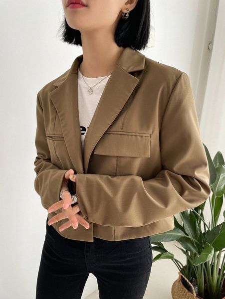 

dazy lapel neck flap detail blazer w8rx#, White;black