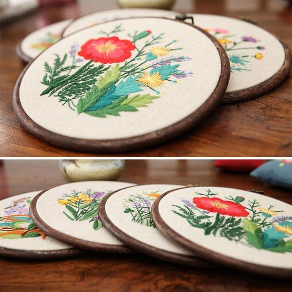 

other arts and crafts diy embroidery starter kit for beginner 7.9 inch with flower leave pattern cross stitch js23
