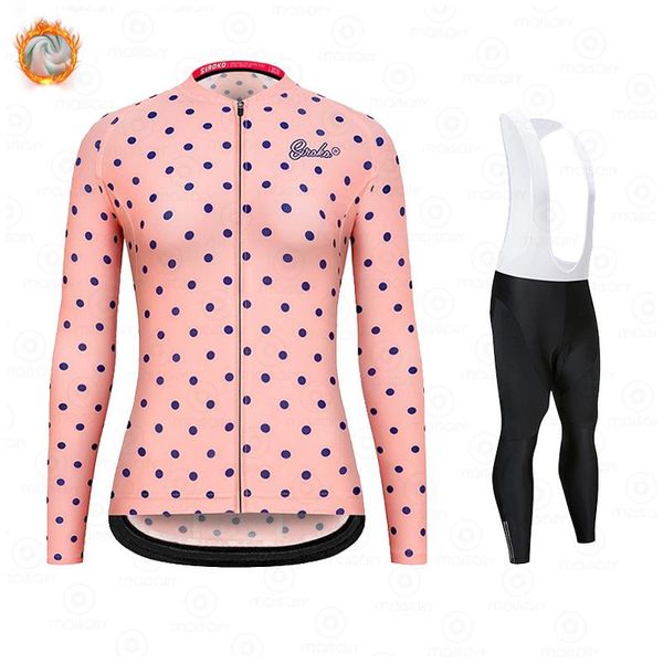 

racing sets women winter fleece thermal bicycle race bike jersey mountain long sleeves cycling team maillot motocross uniform, Black;blue