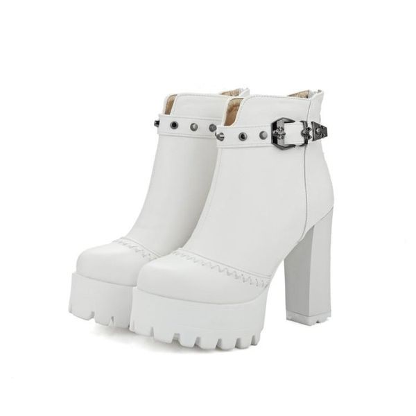 

boots big size fashion buckle women shoes ankle for ladies woman winter, Black