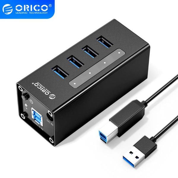 

hubs orico hub usb aluminum 4 port usb3.0 with 12v power supply 5gbps lapsupport bc1.2 charging for windows mac linux