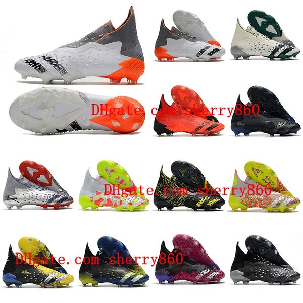 

2021 arrivals quality mens soccer shoes predator freak + fg football cleats whitespark scarpe da calcio firm ground boots tacos de futbol