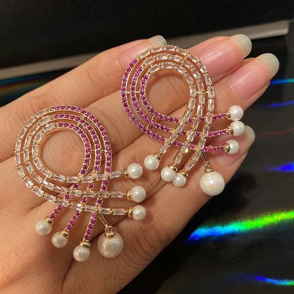 

hoop & huggie vintage pearl earrings give women 2021 luxury jewelry stainless steel temperament cross korea gift color butterfly, Golden;silver
