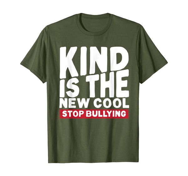 

kind is the new cool sbullying anti-bullying t-shirt, White;black