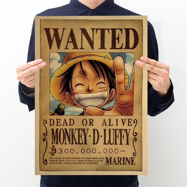 One Piece Anime Poster Vintage Posters Teen Room Wall Decoração Anime Stickers Paints for Living Room Art Picture Y0805