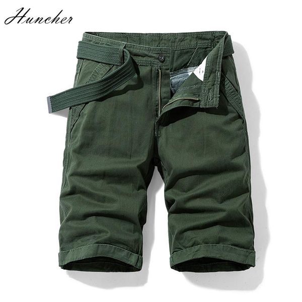 

men's shorts huncher mens casual solid cotton 2021 summer outdoor classic men joggers green beach short pants comfortable, White;black