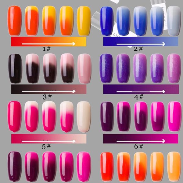 

nail polish long lasting soak off uv gel gradient color lacquer thermal temperature change 6ml