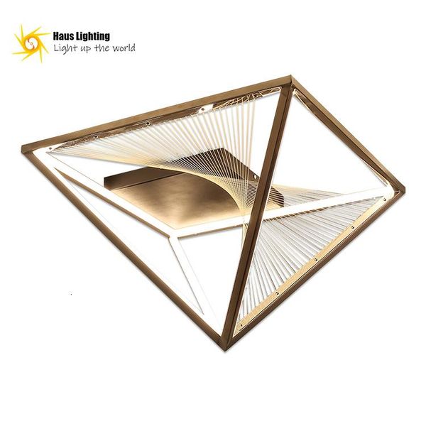 Plafoniere Design moderno in stile semplice Lampadario da cucina a forma di triangolo in acciaio inossidabile dorato