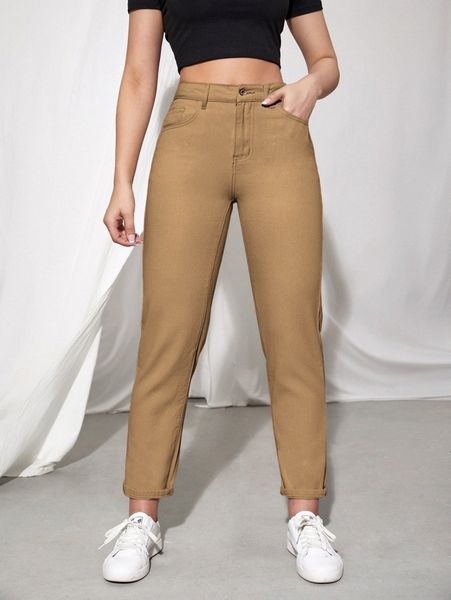 

high waist straight leg jeans l8u8#, Blue