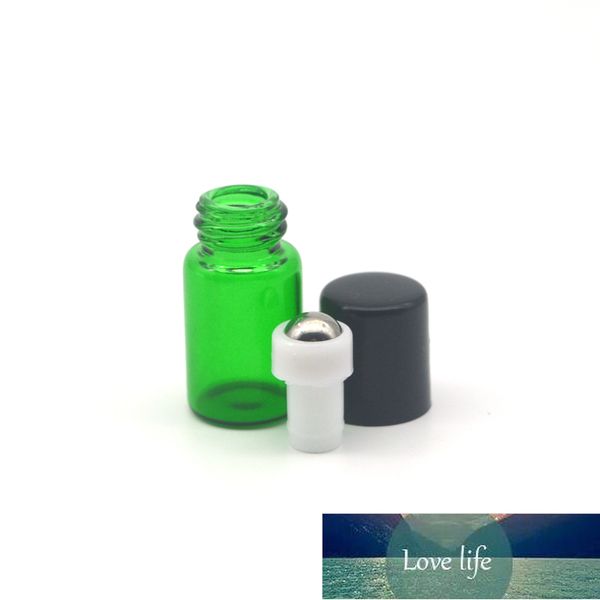 100 pcs vazio 2ml verde rolo de vidro frasco de perfume amostra de óleo essencial 2cc receer recipiente de roll-on