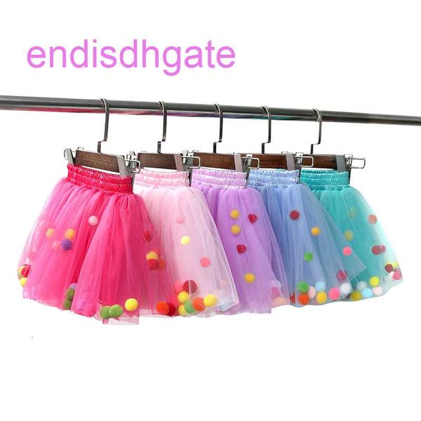 

korean new girls' pompous summer spring autumn winter baby color ball yarn children's skirt, Black;white